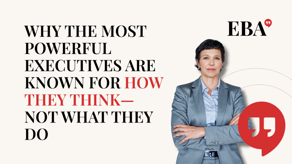 Title of a blog about executive thought leadership and why reputation is built on original thinking rather than just actions.
