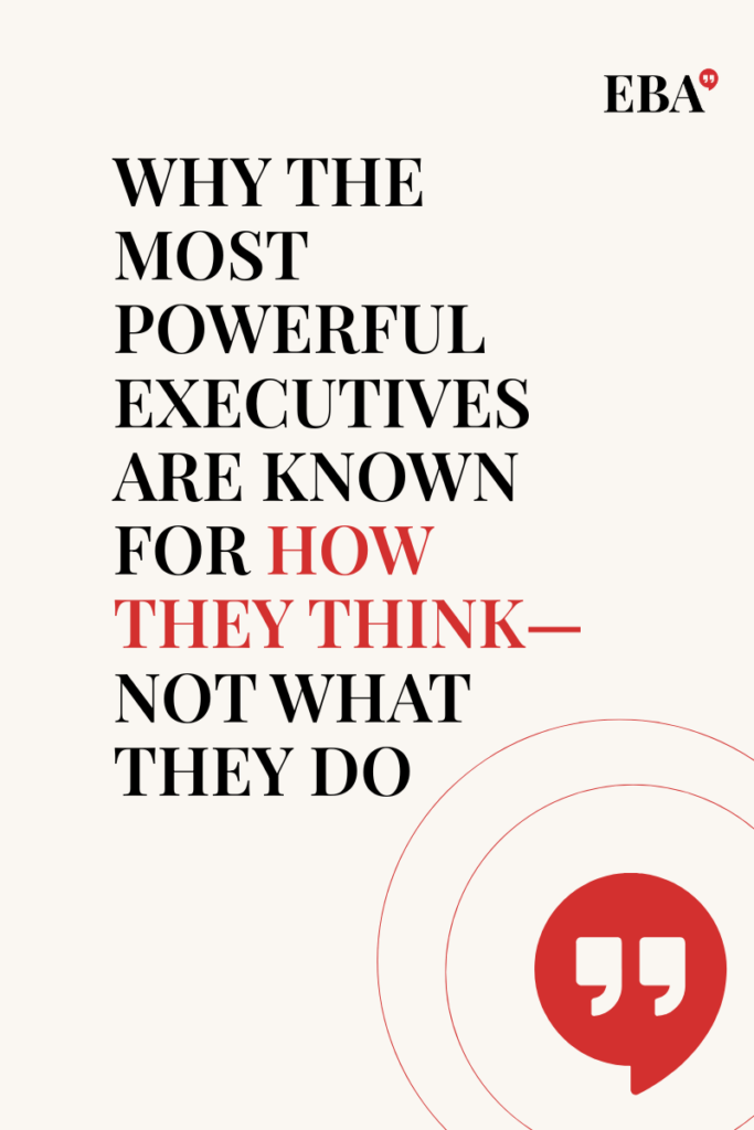 Title of an article about executive thought leadership and why reputation is built on original thinking rather than just actions.