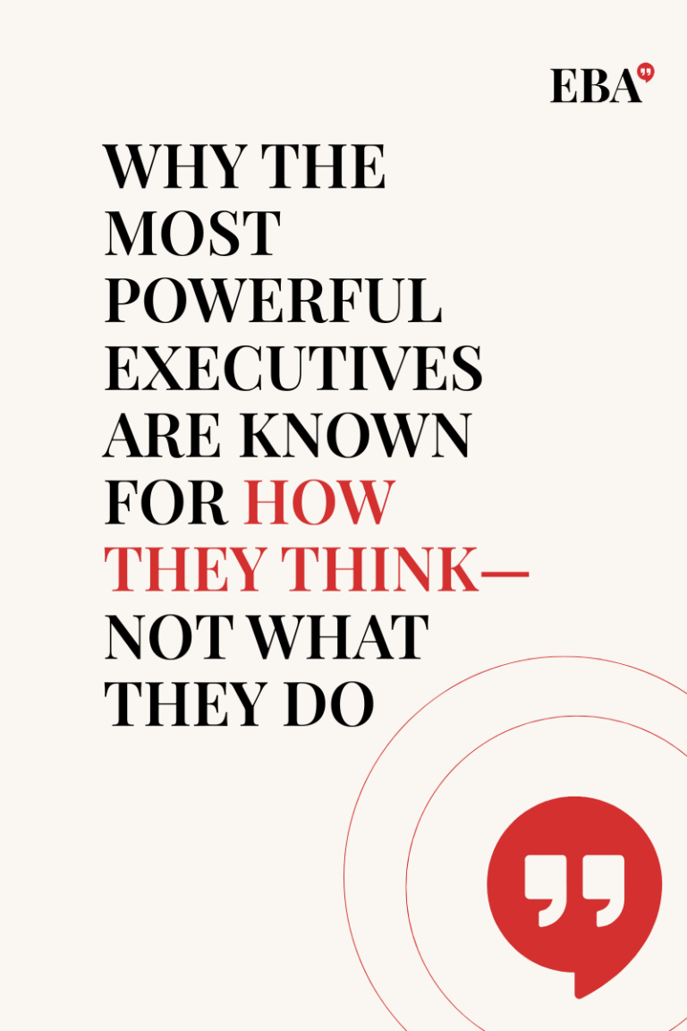 Title of an article about executive thought leadership and why reputation is built on original thinking rather than just actions.